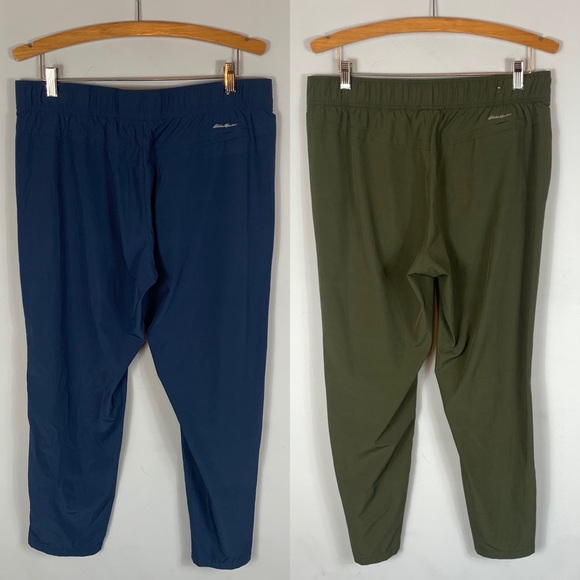 Bundle of 2 Eddie Bauer Ankle Athletic Pants Green Navy Blue Size Large - Picture 14 of 16